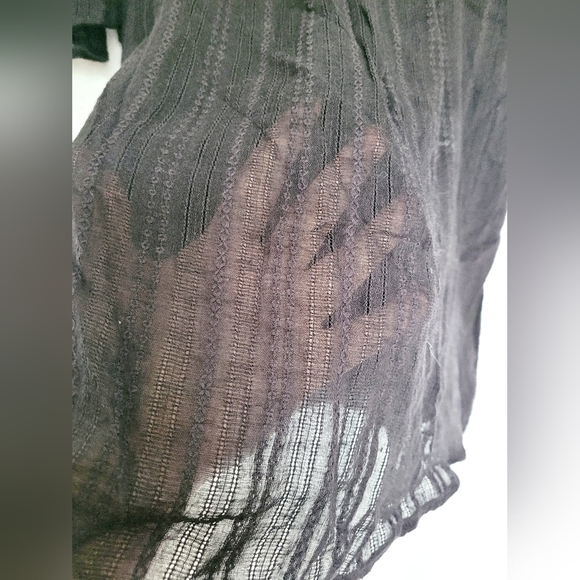 Zac&Rachel Women Top Blouse Cotton/Rayon Layered Square Neck Flowy Black 1X - Picture 6 of 16